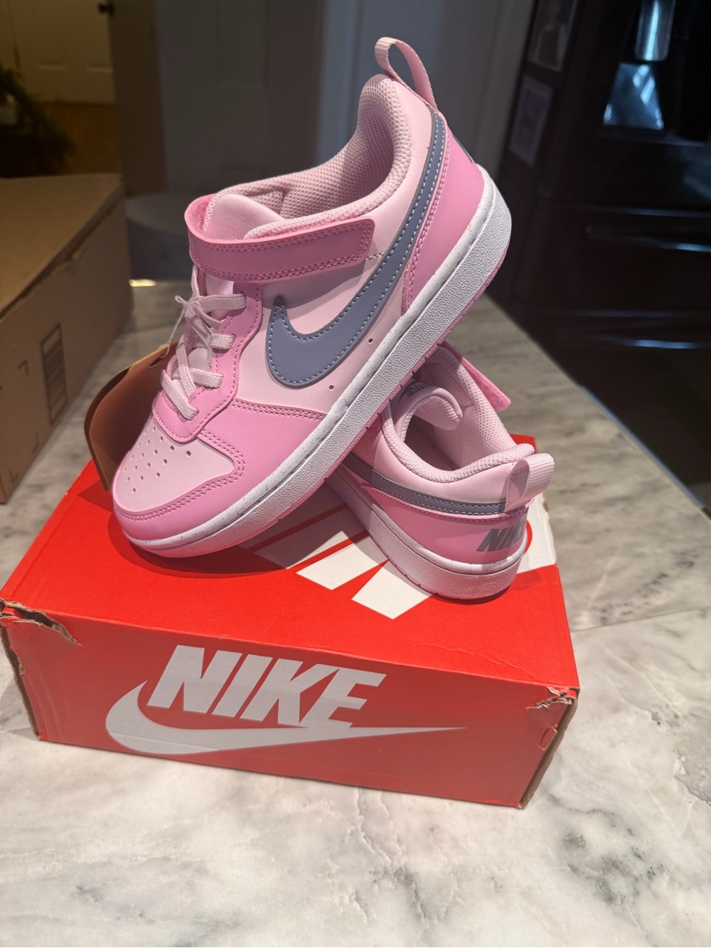 Nike Kids Pink and Gray Low-Top Sneakers